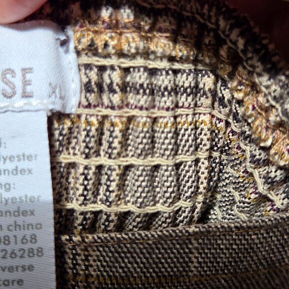 Dolls Kill West Of Melrose Brown Plaid Pleated Mini Skirt Set Size L/XL - Picture 8 of 9